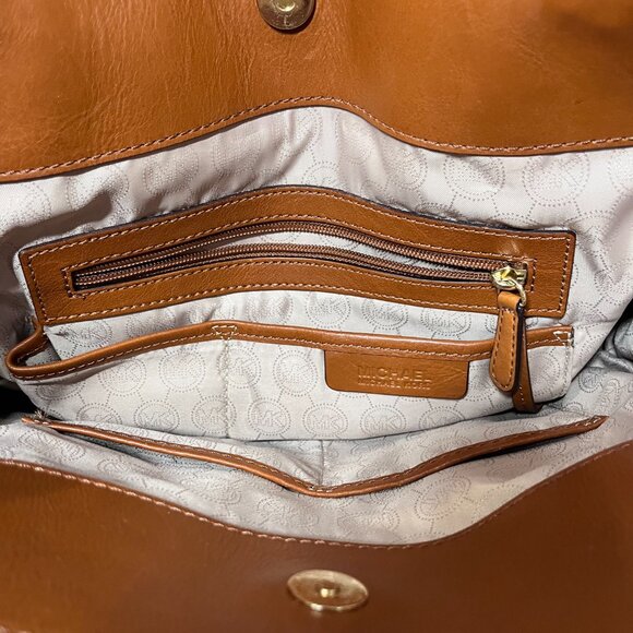 MICHAEL KORS Hamilton Large Saffiano Leather Logo Satchel - White Coated Canvas - Picture 14 of 15